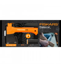 Подаръчен сет Fiskars: брадва за къмпинг X5, универсален нож K40 и точило XSharp™