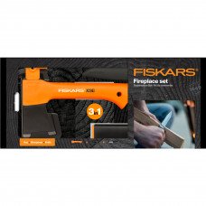 Подаръчен сет Fiskars: брадва за къмпинг X5, универсален нож K40 и точило XSharp™