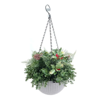 Външна украса висяща кошница КОЛЕДЕН ИЛЕКС UV H=30 cm