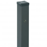 Квадратен стълб за врата Lila с капачка и накатени гайки H=2.00m Размер 70х70mm Цвят графит (RAL 7024)