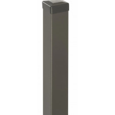 Квадратен стълб за врата GRETA с капачка и накатени гайки H=2.20m Размер 100х100mm Цвят черен (RAL 9005)