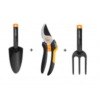 Сет от 3 части - лозарска ножица, лопатка и малка вила за засаждане