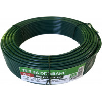 Тел за опъване с PVC покритие Ф3.5mm L=50m Цвят зелен