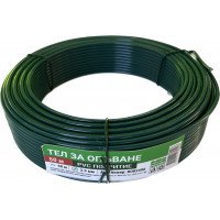 Тел за опъване с PVC покритие Ф3.5mm L=50m Цвят зелен