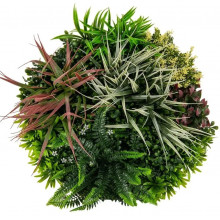 Декоративно кръгло пано за стена ПАПРАТ, ФАЛАРИС с акцент бордо UV Ø50 cm