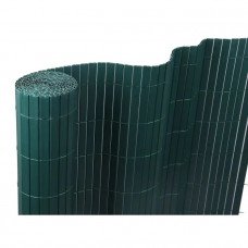 PVC покривало за огради, балкони и тераси модел Бамбук - двойни ламели, цвят зелен