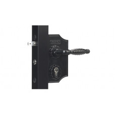 Декоративна брава за градинска врата в черен цвят